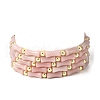 Natural Pink Opal Beads Stretch Bracelets for Men Women BJEW-L171-03C-4