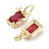 Brass Micro Pave Cubic Zirconia Charms KK-C051-10G-06-2