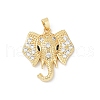Brass Micro Pave Clear Cubic Zirconia Pendants KK-R213-21G-1