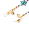 Glass Seed & Shell Pearl & Starfish Synthetic Turquoise Beads Eyeglasses Chains AJEW-TA00040-2