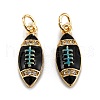 Real 18K Gold Plated Brass Micro Pave Clear Cubic Zirconia Pendants ZIRC-A020-18G-3