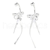 999 Fine Silver Bowknot Ear Plugs Gauges EJEW-P296-18S-1