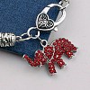 Elephant Alloy & Rhinestone & Imitation Leather Cord Charm Bracelets FS-WG8FE67-01-3