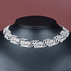 Wing Brass Crystal Rhinestone Chain Necklaces & Stud Earrings Sets FS-WG98015-01-4