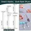 SUNNYCLUE 100Pcs 5 Styles  Brass Flat Head Pins KK-SC0005-33-2