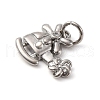 Brass Micro Pave Cubic Zirconia Pendants KK-P308-64P-2