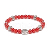 5Pcs 5 Style Natural Gemstone & Synthetic Hematite & Alloy Saint Benedict Beaded Stretch Bracelets Set for Women BJEW-JB08965-4