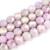 Electroplate Glass Beads Strands EGLA-T021-6mm-15-06-1