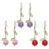 Fruit 304 Stainless Steel Glass Seed Dangle Earrings EJEW-MZ00459-2