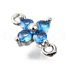 Brass Micro Pave Blue Cubic Zirconia Links KK-D356-06A-P-2