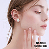 DICOSMETIC 20Pcs 925 Sterling Silver Flat Round Stud Earring Findings STER-DC0001-28-6