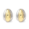 Brass Two Tone Stud Earrings EJEW-S262-10GP-C-2