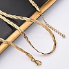 304 Stainless Steel Twisted Snake Chain Necklaces NJEW-Q013-08G-4