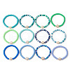 12Pcs 12 Color Polymer Clay Heishi Surfer Stretch Bracelets Set BJEW-JB09731-4