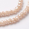Electroplate Glass Beads Strands X-EGLA-F124-PL-A01-3