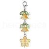 5Pcs 5 Colors Transparent Acrylic & Glass Flower Pendant Decoration HJEW-JM01535-S-2