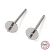 Rhodium Plated 925 Sterling Silver Stud Earring Findings STER-E068-01A-P-1