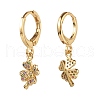 Brass Micro Pave Cubic Zirconia Huggie Hoop Earrings EJEW-JE04531-03-2