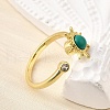 Brass Pave Cubic Zirconia Open Cuff Rings for Women RJEW-U056-01G-3
