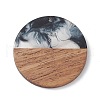 Pearlized Resin & Walnut Wood Pendants WOOD-C016-01G-2