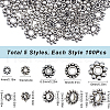 SOFPLATE 500Pcs 5 Styles Tibetan Style Alloy Daisy Spacer Beads FIND-SP0002-22A-2