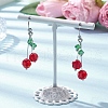 Cherry Glass Dangle Earrings EJEW-JE06345-2