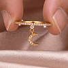 Brass Micro Pave Cubic Zirconia Finger Rings for Women SB7681-6-2