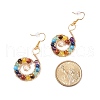 Natural & Synthetic Mixed Gemstone Braided Vortex Dangle Earrings EJEW-JE04906-03-4