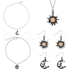 FIBLOOM Alloy Acrylic Acrylic Asymmetrical Earrings & Pendant Necklace with Iron Chains SJEW-FI0001-11-1