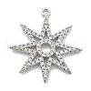 Brass Micro Pave Clear Cubic Zirconia Pendants KK-L228-13P-1