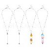 4Pcs Brass Satellite Chain Necklaces NJEW-TAC0022-1