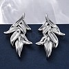 Leaf Brass Stud Earrings EJEW-R025-20P-1