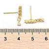 Brass Micro Pave Clear Cubic Zirconia Stud Earrings EJEW-R016-26G-01-5