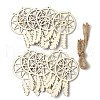 10Pcs Woven Net/Web with Feather Unfinished Blank Wooden Pendants for Painting Arts FIND-R052-01A-1