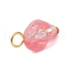 Transparent Spray Paint Glass Pendants PALLOY-JF03689-01-5