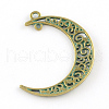 Moon Zinc Alloy Hollow  2-Loop Link Pendants X-PALLOY-R065-088-FF-2