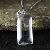 Clear Glass with Dandelion Inside Pendant Necklaces FS-WG96F40-06-1