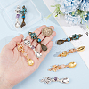 9Pcs Tibetan Style Alloy &  Gemstone Bead Big Pendants PALLOY-GA00010-3