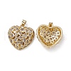 Rack Plating Brass Micro Pave Cubic Zirconia Pendants ZIRC-F130-06G-1