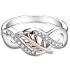 Zinc Alloy Rhinestone Finger Rings for Women FS-WG08E4B-01-5