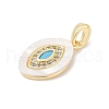Brass Micro Pave Cubic Zirconia Pendants KK-Q030-03C-G-2