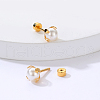 Elegant Stainless Steel Imitation Pearl Stud Earrings for Women FV8306-2