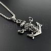 Stylish Pirate Ship Anchor Stainless Stee Pendant Necklaces for Fashionable Punk Men OW6155-1