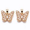 Brass Micro Cubic Zirconia Pendants KK-S365-002-2