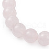 Natural Rose Quartz Stretch Bracelets with Angel Charms BJEW-JB11046-02-4