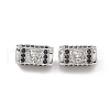 Brass Micro Pave Cubic Zirconia Beads KK-E068-VB469-2