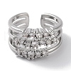 Brass Micro Pave Cubic Zirconia Cuff Rings RJEW-G310-12P-2