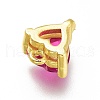 Brass Micro Pave Cubic Zirconia Charms ZIRC-H102-15A-G-2