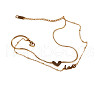 304 Stainless Steel Chain Anklets with Brass Charms WGE11C3-01-6