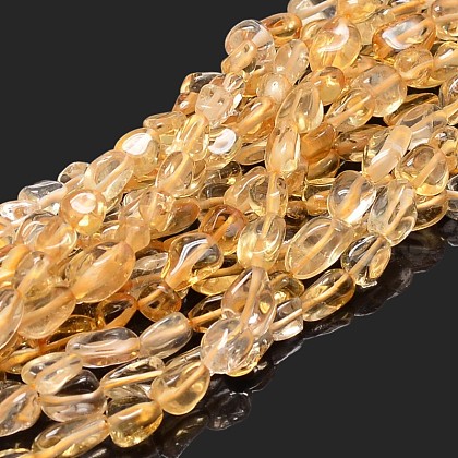 Natural Citrine Nuggets Beads Strands G-J335-27-1